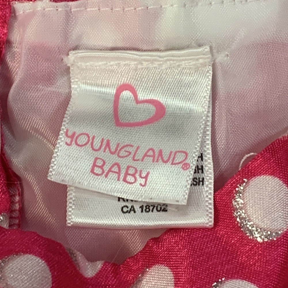Youngland Baby Pink White Polka Dot Dress 24 Mo EUC - Picture 5 of 8